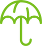 Grön symbol av ett paraply