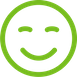 Grön symbol av ett leende ansikte