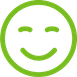 Grön symbol med ett leende ansikte